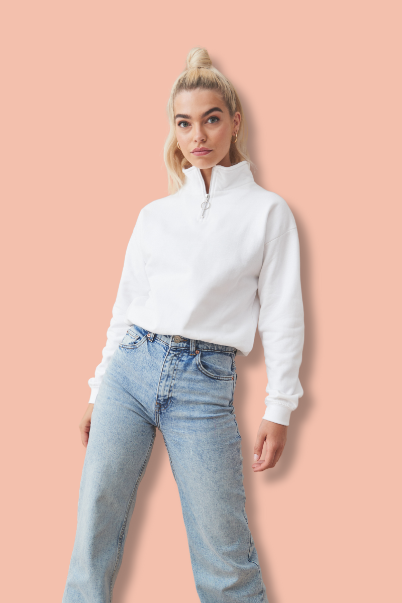 Women's 1/4 Zip Cropped Sweatshirt