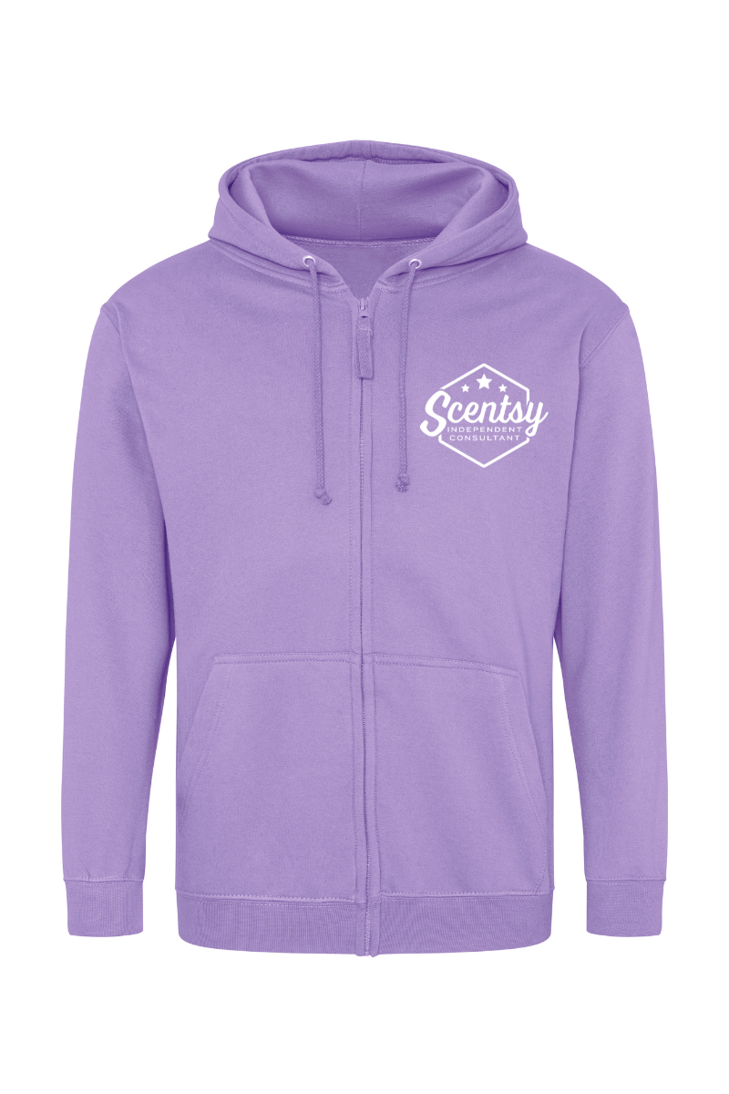 Authorized Scentsy Vendor Sparkle Digital Lavender Zipped Hoodie