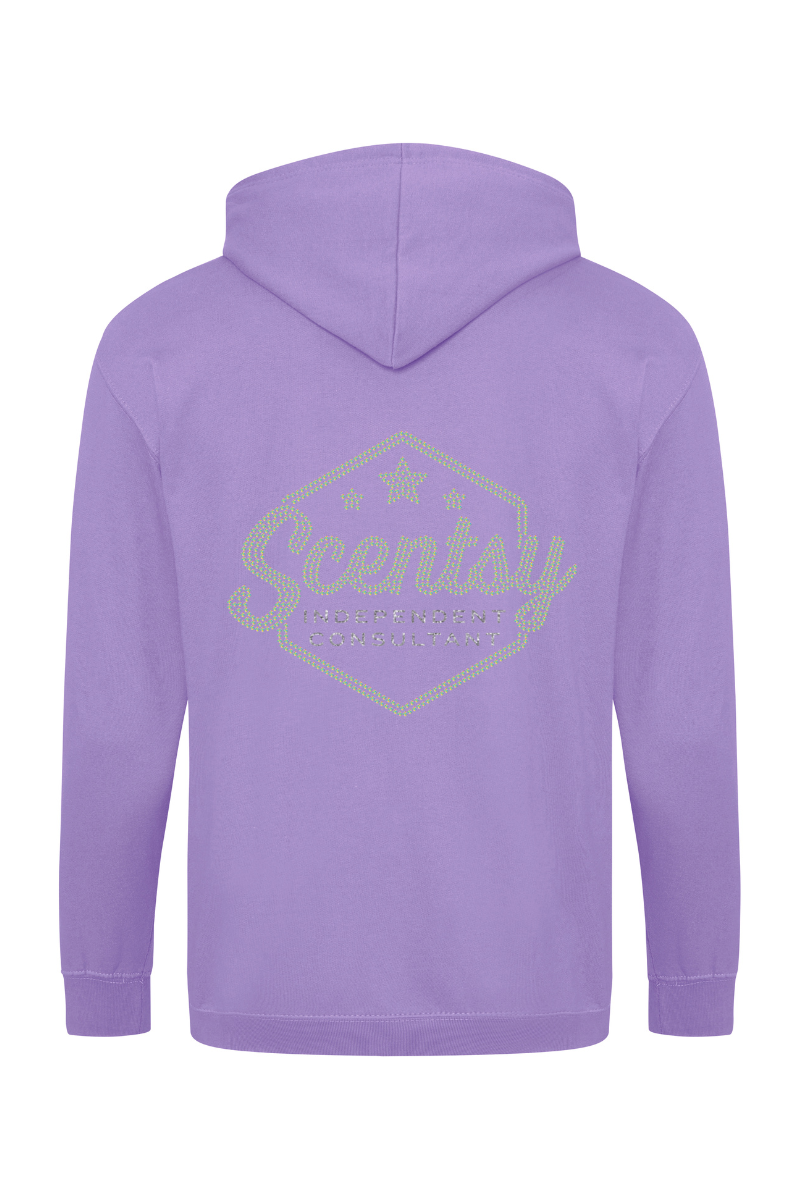 Authorized Scentsy Vendor Sparkle Digital Lavender Zipped Hoodie