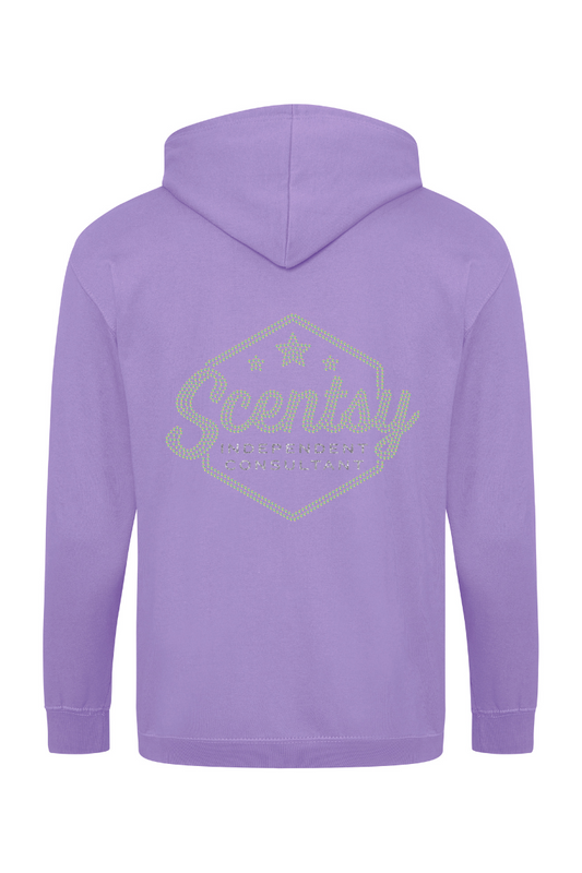 Authorized Scentsy Vendor Sparkle Digital Lavender Zipped Hoodie