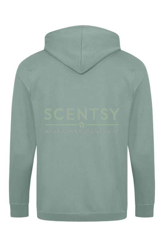 Authorized Scentsy Vendor Sparkle Dusky Green Zipped Hoodie