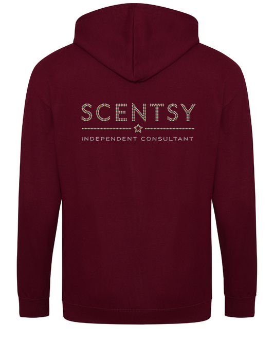 Authorized Scentsy Vendor Sparkle Burgundy Zipped Hoodie