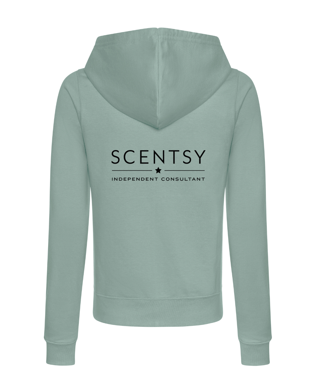 Authorized Scentsy Vendor Ladies Fitted Printed Zipped Hoodie in Dusty Green