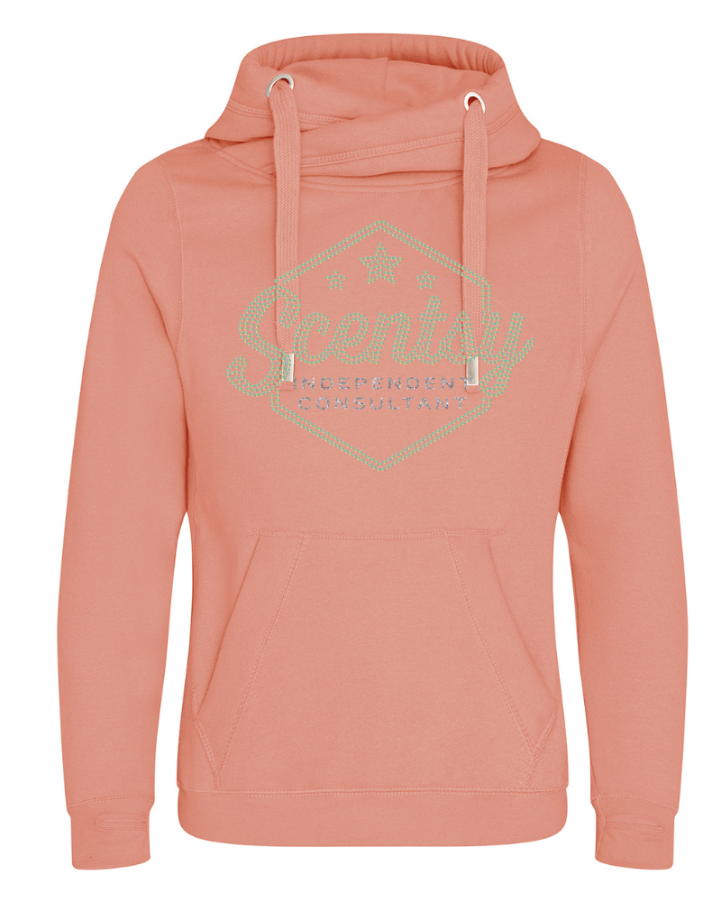 Authorized Scentsy Vendor Sparkle Dusky Pink Cross over pullover Hoodie