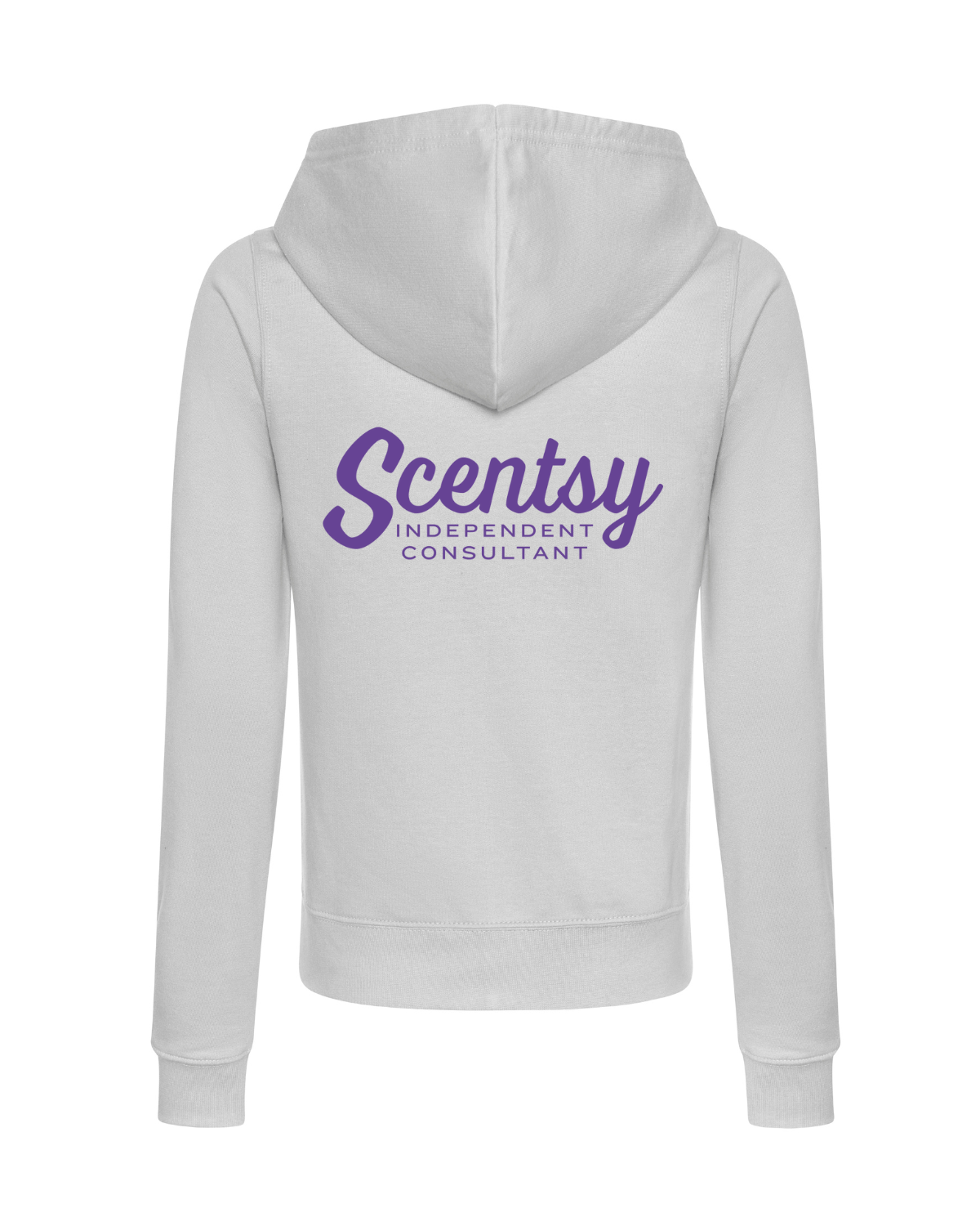 Authorized Scentsy Vendor Ladies Fitted Printed Zipped Hoodie in Heather Grey