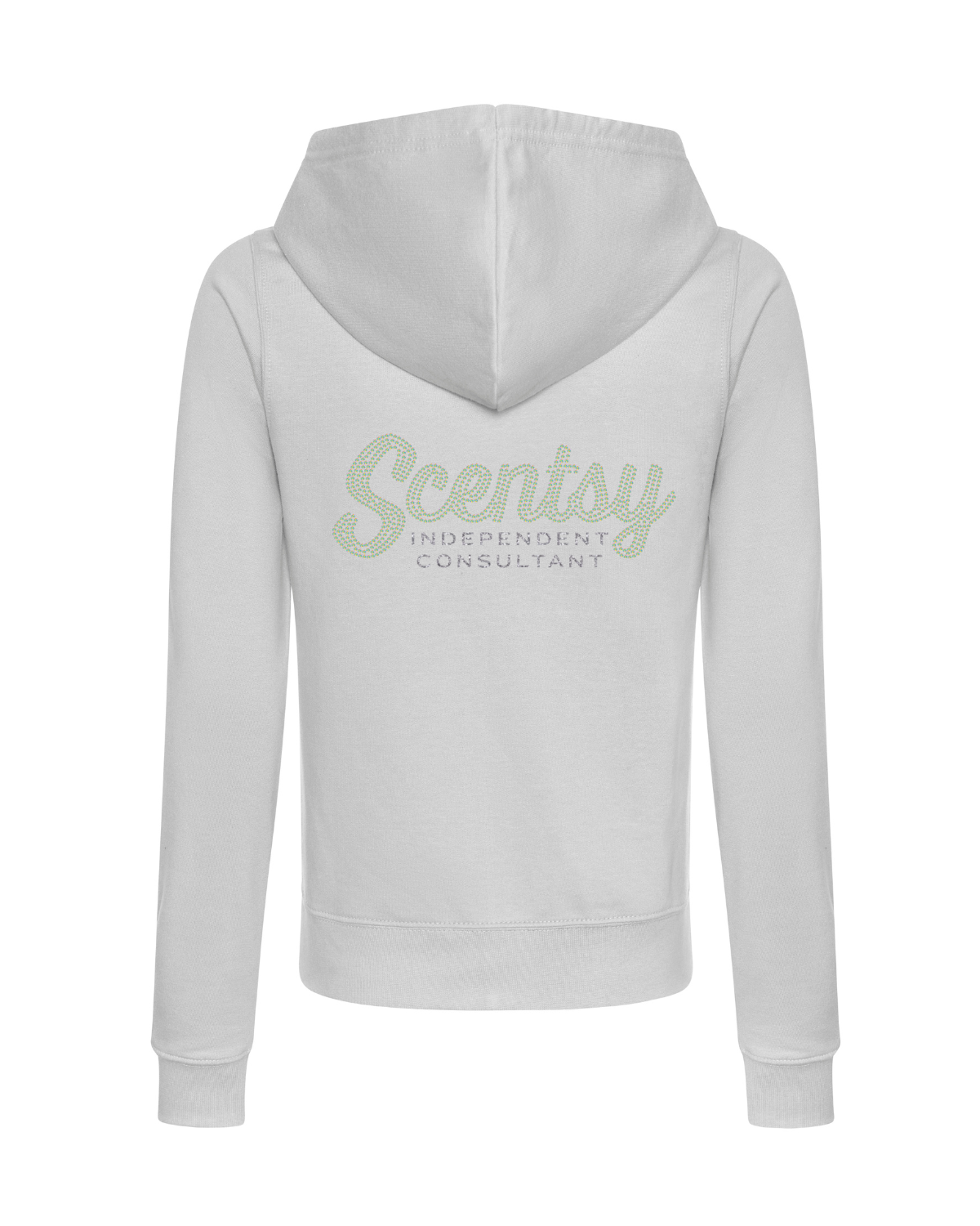 Authorized Scentsy Vendor Ladies Fitted Sparkle Zipped Hoodie in Heather Grey