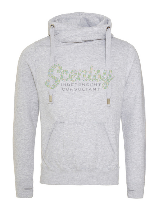 Copy of Scentsy Vendor Sparkle Heather Grey Cross Neck Pullover Hoodie