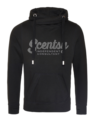 Scentsy Vendor Sparkle Jet Black Cross Neck Pullover Hoodie