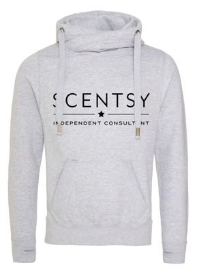 Authorized Scentsy Vendor Printed Heather Grey Cross Neck Pullover Hoodie