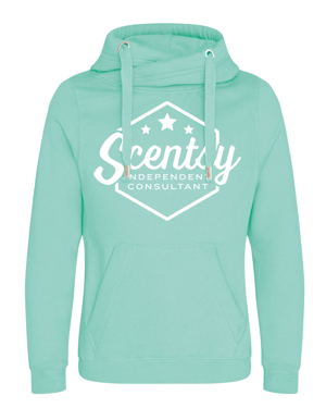 Authorized Scentsy Vendor Printed Peppermint Cross Neck Pullover Hoodie