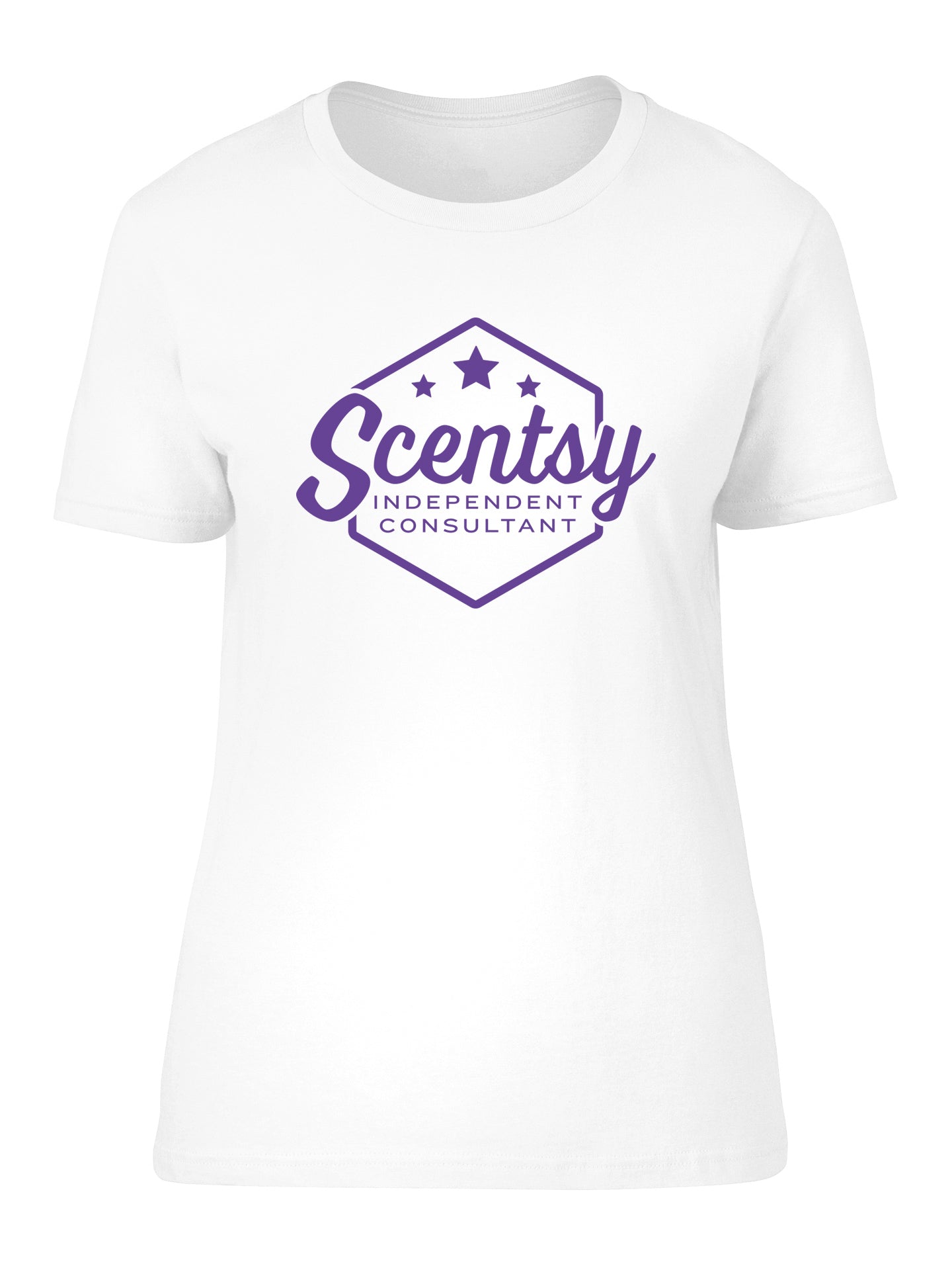 Authorized Scentsy Vendor Ladies Fitted T-Shirt - Purple Hexagon Logo