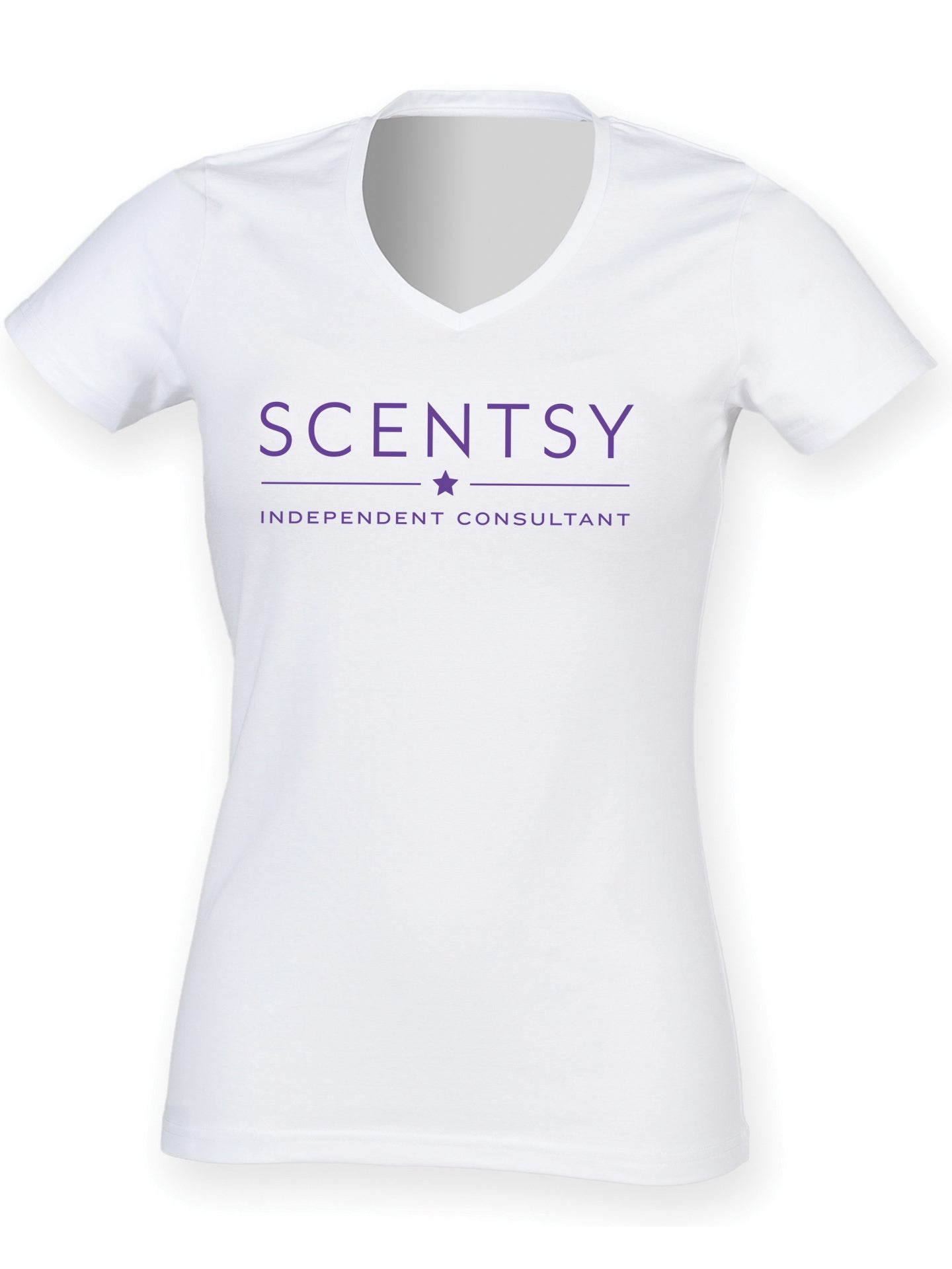 Authorized Scentsy Vendor V-Neck T-Shirt - Purple Simple Logo