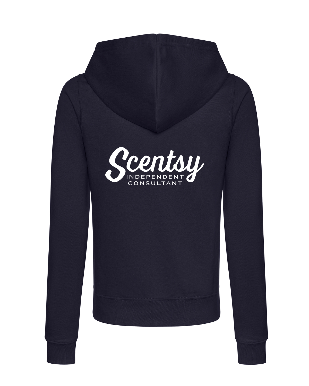 Authorized Scentsy Vendor Ladies Fitted Printed Zipped Hoodie in French Navy