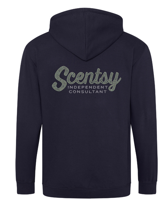 Authorized Scentsy Vendor Sparkle New French Navy Zipped Hoodie