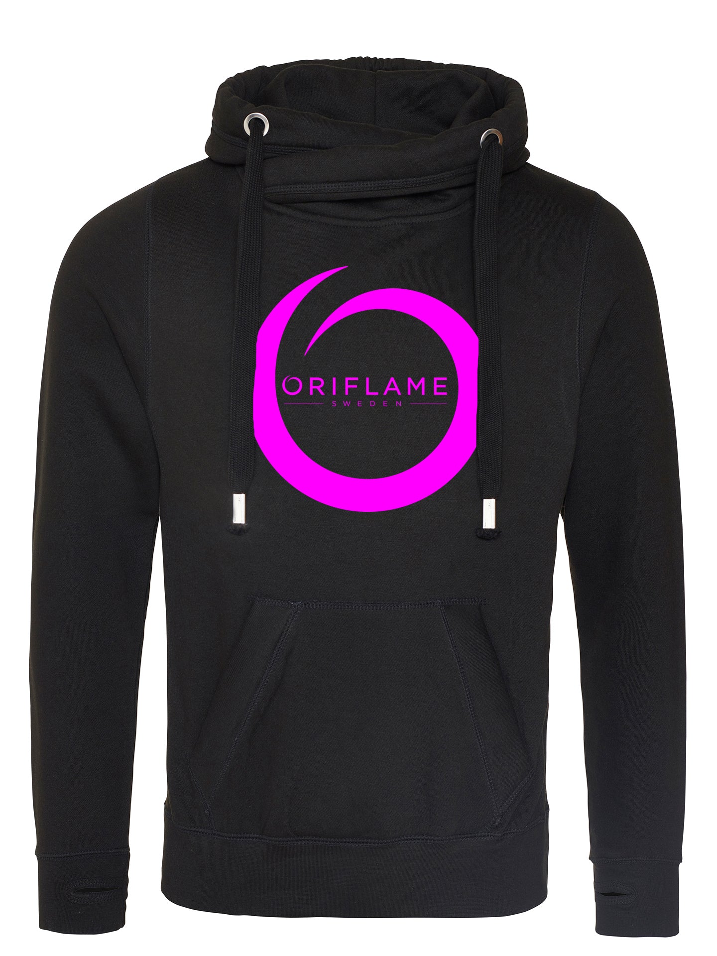 Oriflame Pink Print Cross Neck Hoodie