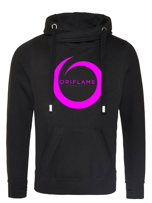 Oriflame Pink Print Cross Neck Hoodie