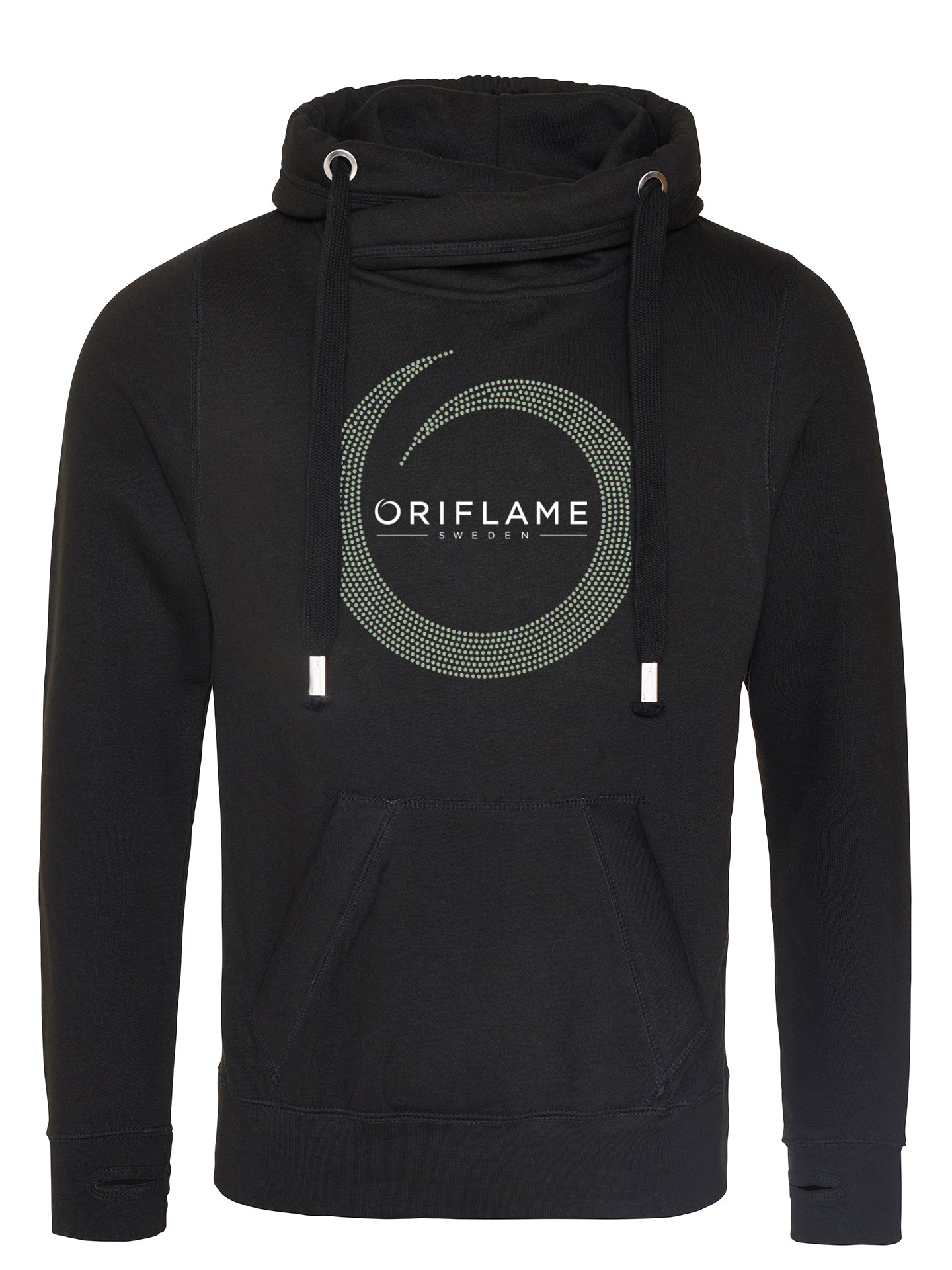 Oriflame AB Rhinestone Cross Neck Hoodie