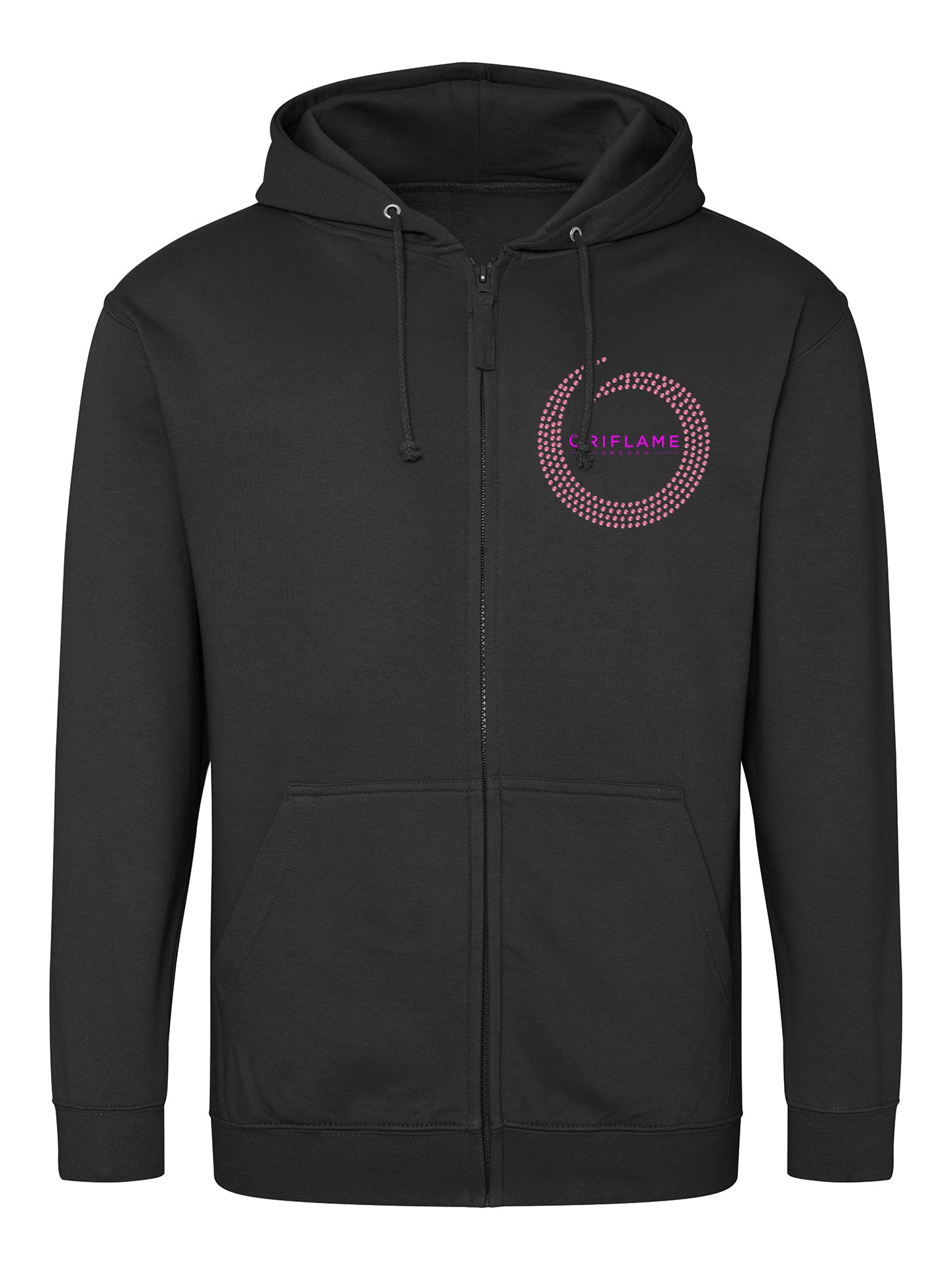 Oriflame Pink Rhinestone Zipped Hoodie