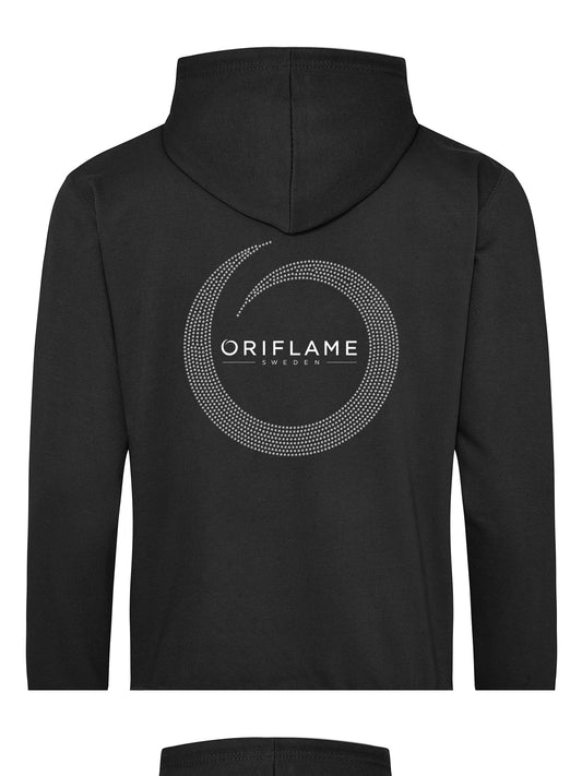 Oriflame Clear Rhinestone Zipped Hoodie