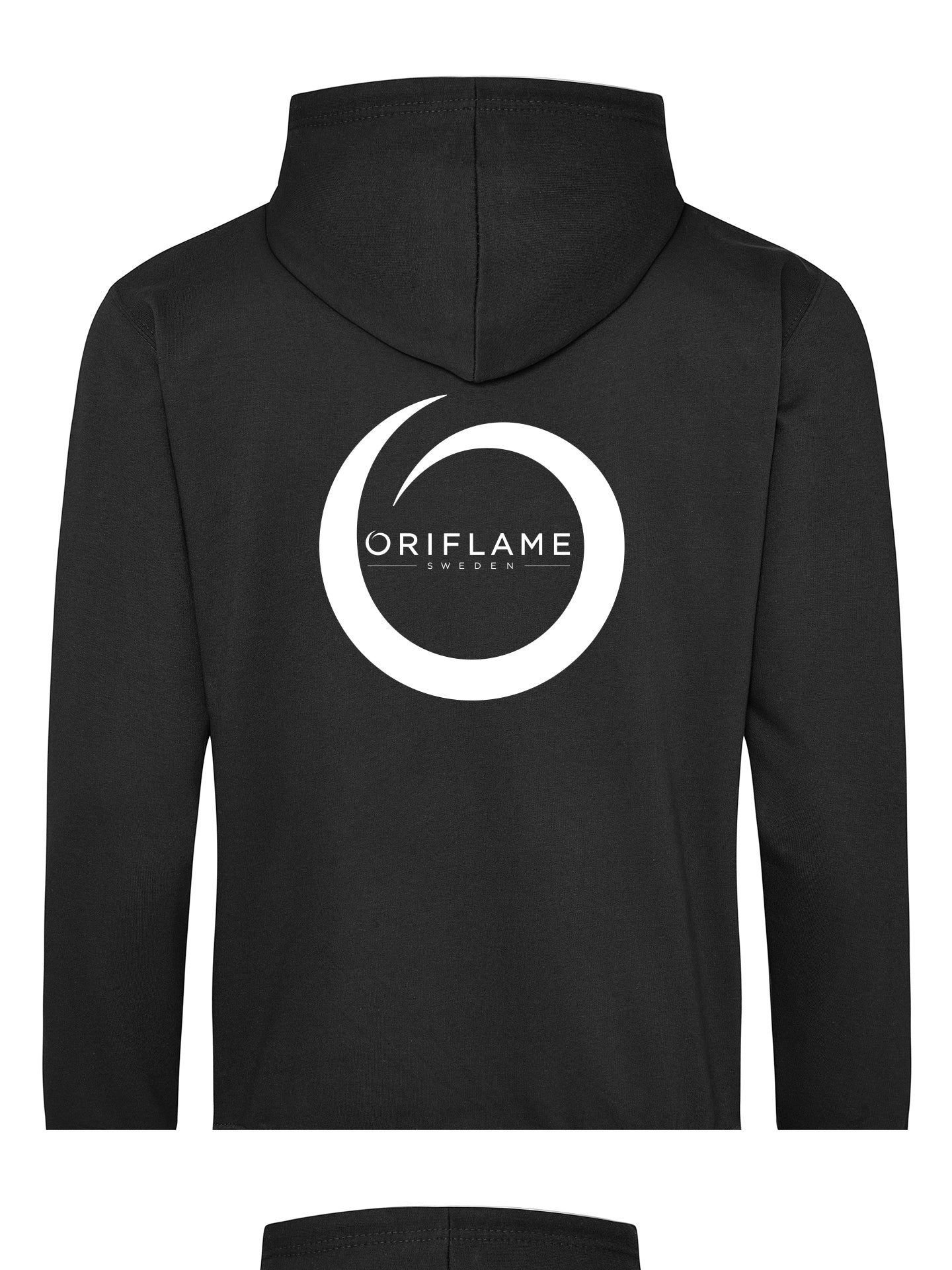 Oriflame White Print Zipped Hoodie