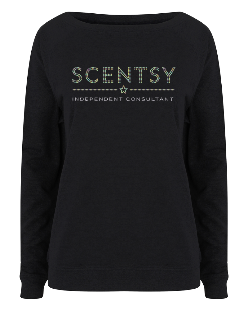 Scentsy Vendor Sparkle Black Slouch Sweatshirt