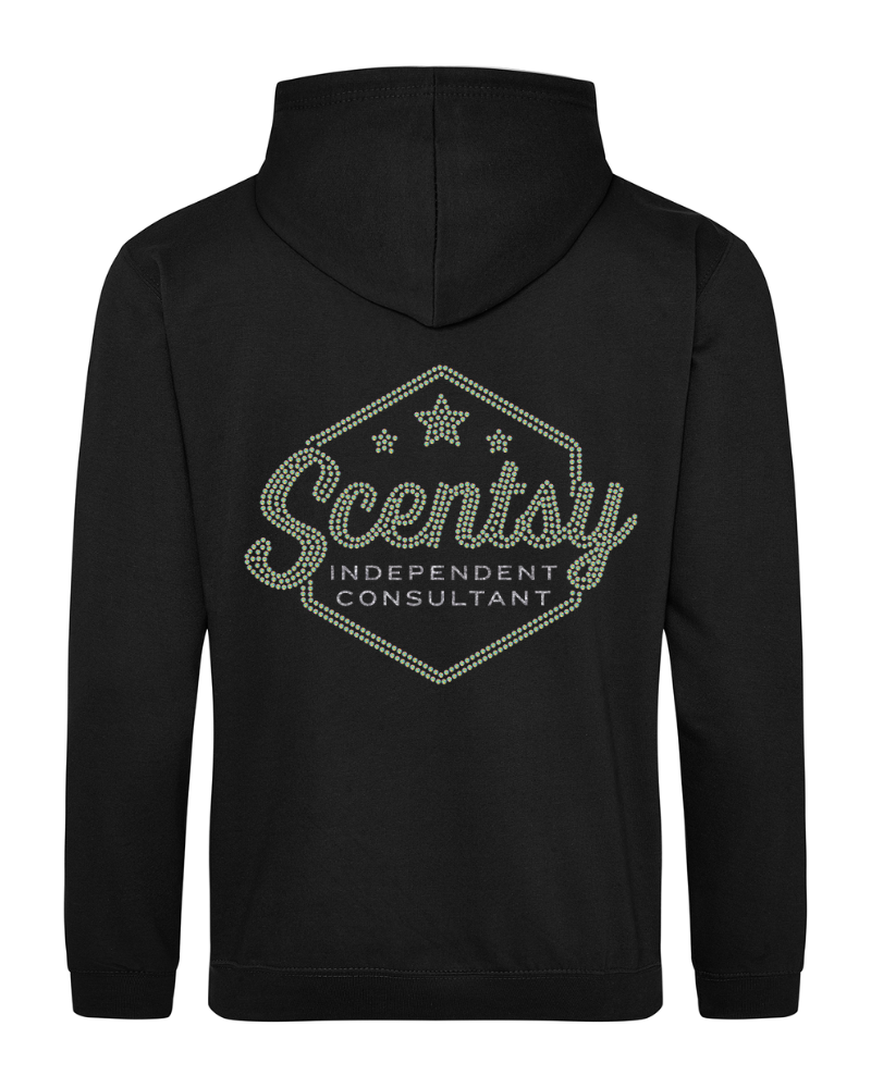 Authorized Scentsy Vendor Sparkle Black Zipped Hoodie