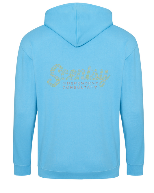 Authorized Scentsy Vendor Sparkle Hawaiian Blue Zipped Hoodie