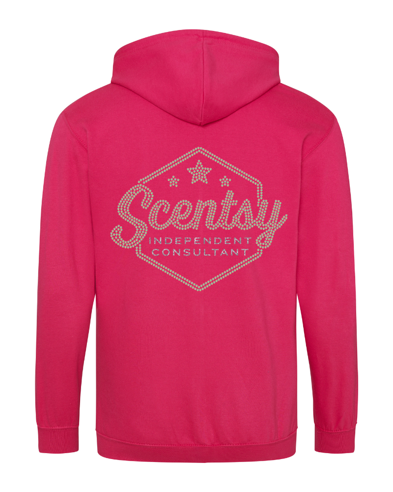 Authorized Scentsy Vendor Sparkle Hot Pink Zipped Hoodie