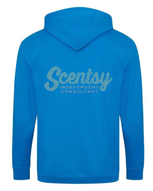 Authorized Scentsy Vendor Sparkle Sapphire Blue Zipped Hoodie