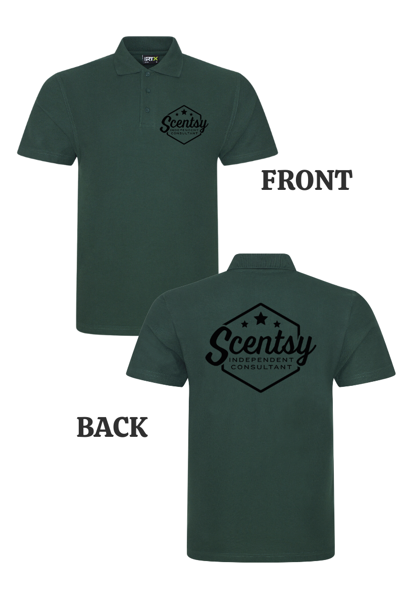 Authorized Scentsy Vendor  Printed Ladies Fit Bottle Green Polo Top