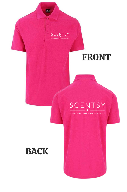 Authorized Scentsy Vendor  Printed Fuchsia Polo Top