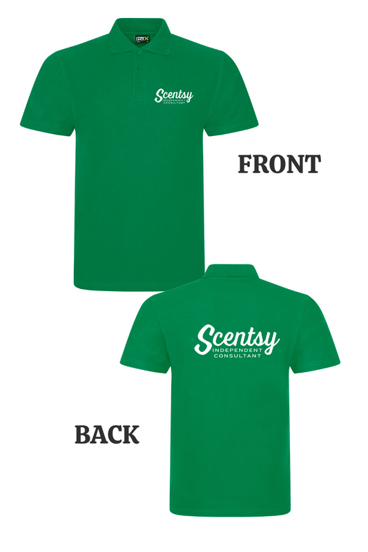 Authorized Scentsy Vendor  Printed Kelly Green Polo Top