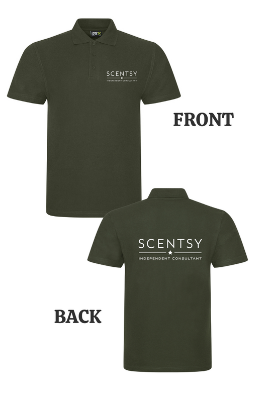 Authorized Scentsy Vendor  Printed Khaki  Polo Top