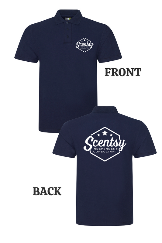 Authorized Scentsy Vendor  Printed Navy Polo Top