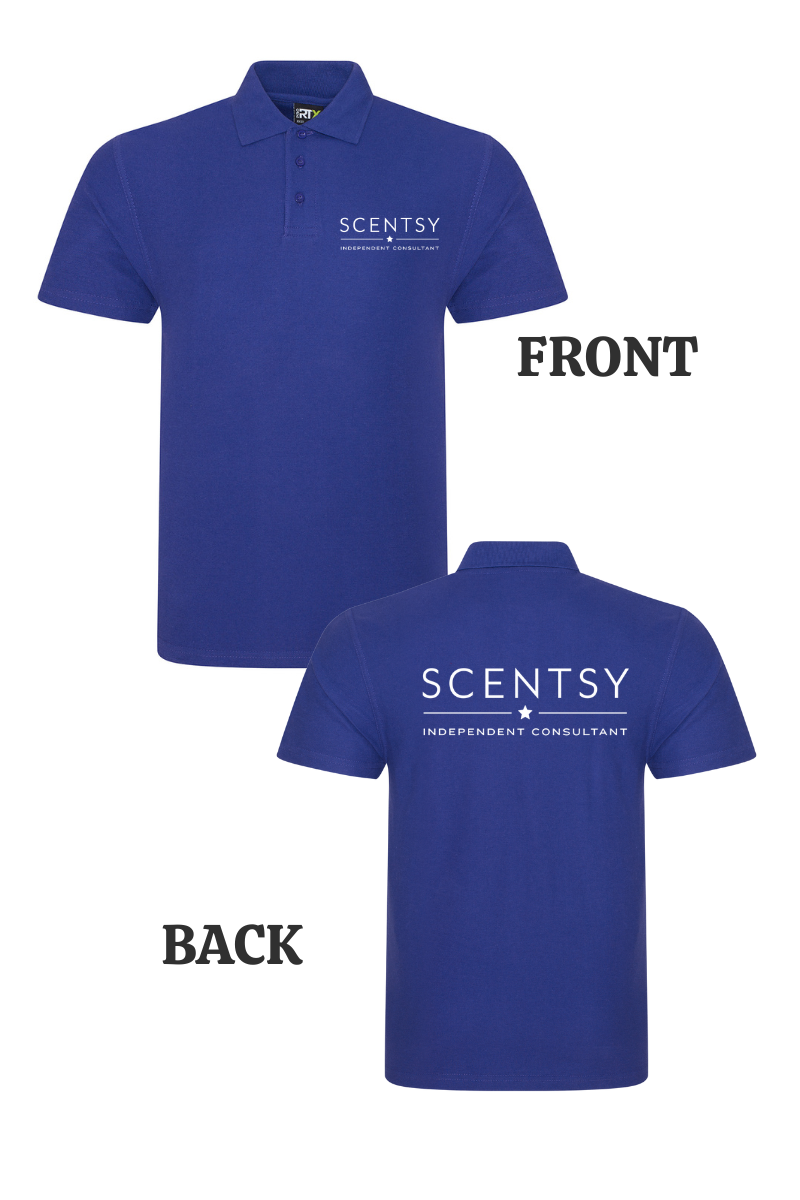 Authorized Scentsy Vendor  Printed Purple Polo Top