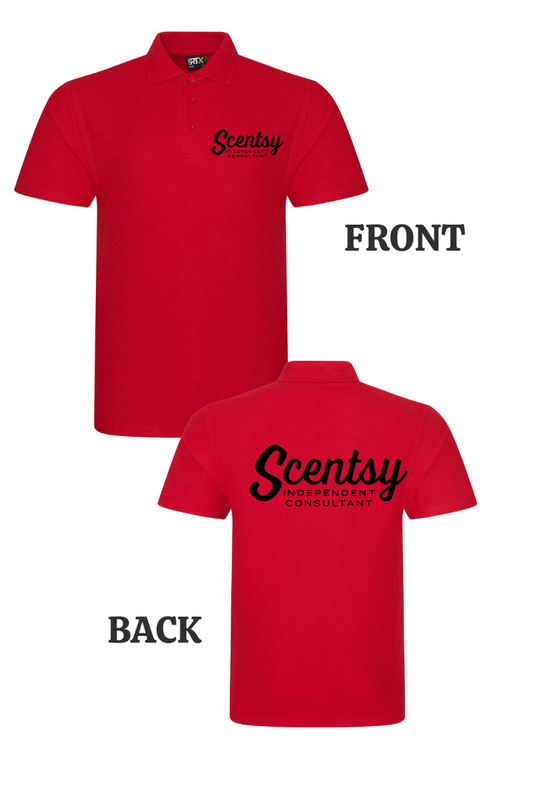 Authorized Scentsy Vendor  Printed Red Polo Top