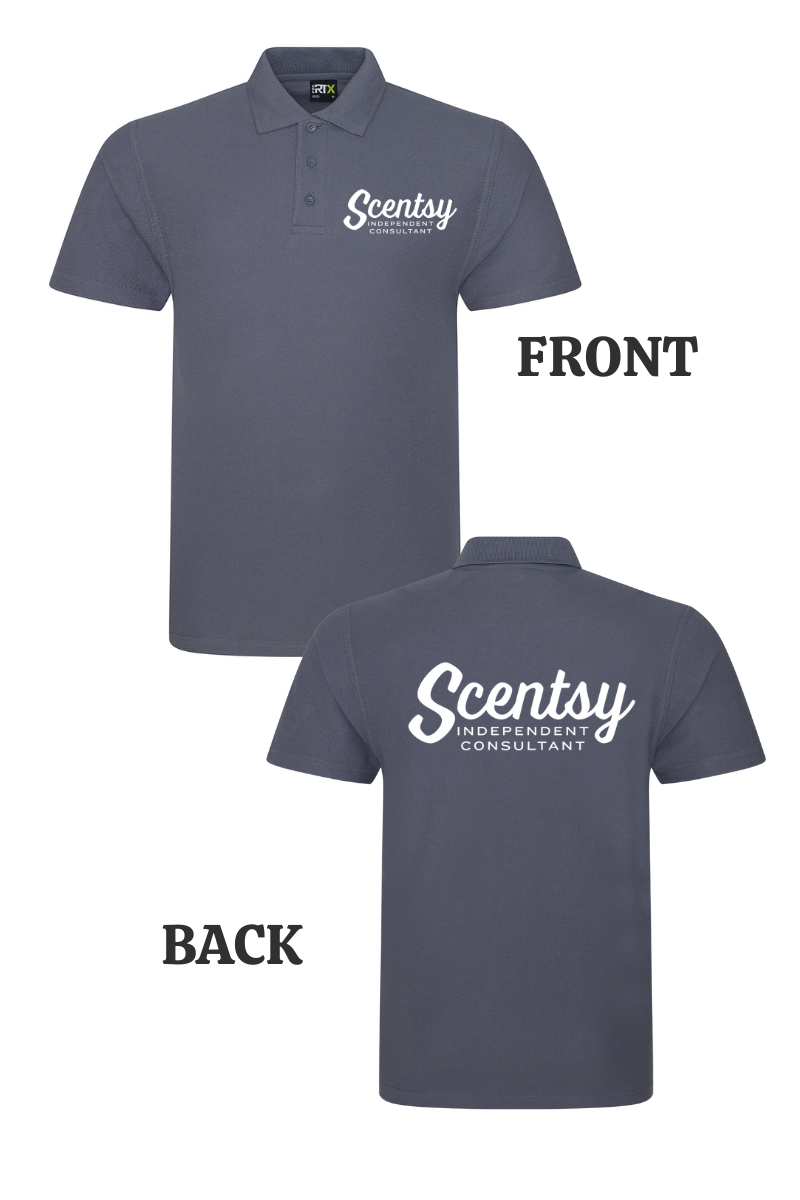 Authorized Scentsy Vendor  Printed Solid Grey  Polo Top