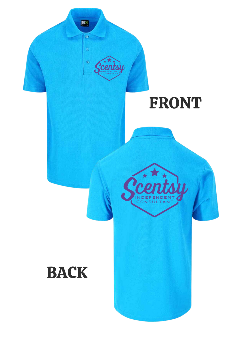 Authorized Scentsy Vendor  Printed Turquoise Polo Top