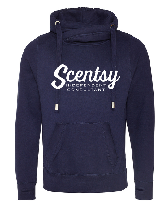 Authorized Scentsy Oxford Navy Cross Neck Pullover Hoodie