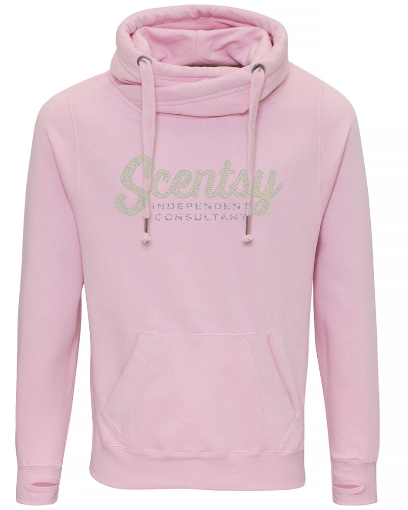 Authorized Scentsy Vendor Sparkle Baby Pink Cross Neck Pullover Hoodie