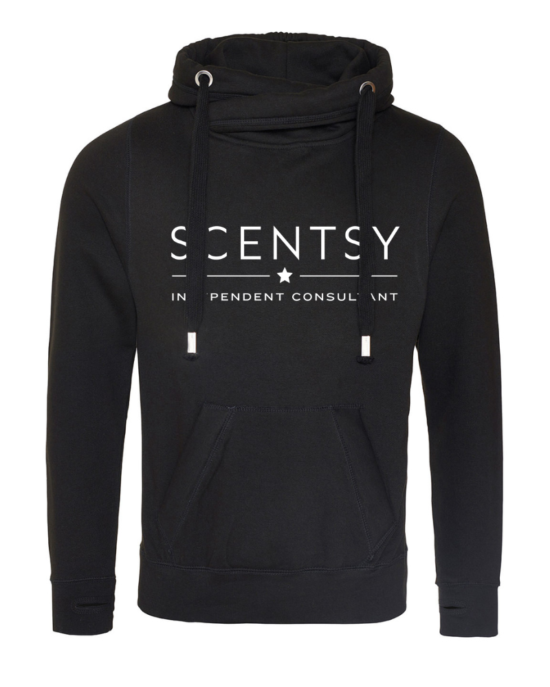 Authorized Scentsy Vendor Printed Black Cross Neck Pullover Hoodie