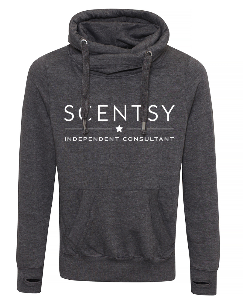 Authorized Scentsy Vendor Printed Charcoal Cross Neck Pullover Hoodie