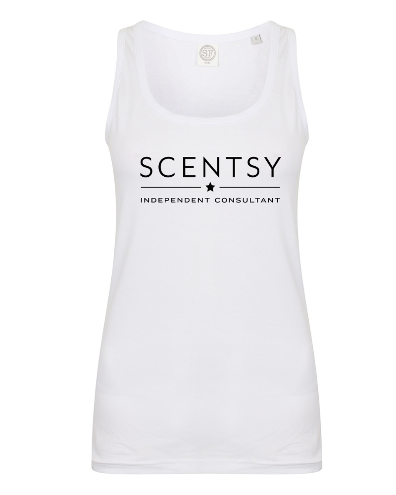 Authorized Scentsy Ladies Printed White Vest