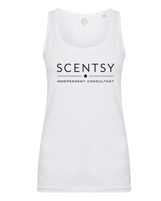 Authorized Scentsy Ladies Printed White Vest